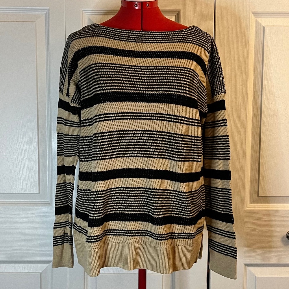 Lauren by Ralph Lauren Black & Tan Sweater L